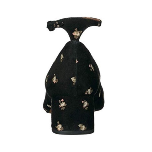 Coach black Ankle Strap Pump With Prairie Print floral chunky heel - Picture 3 of 16